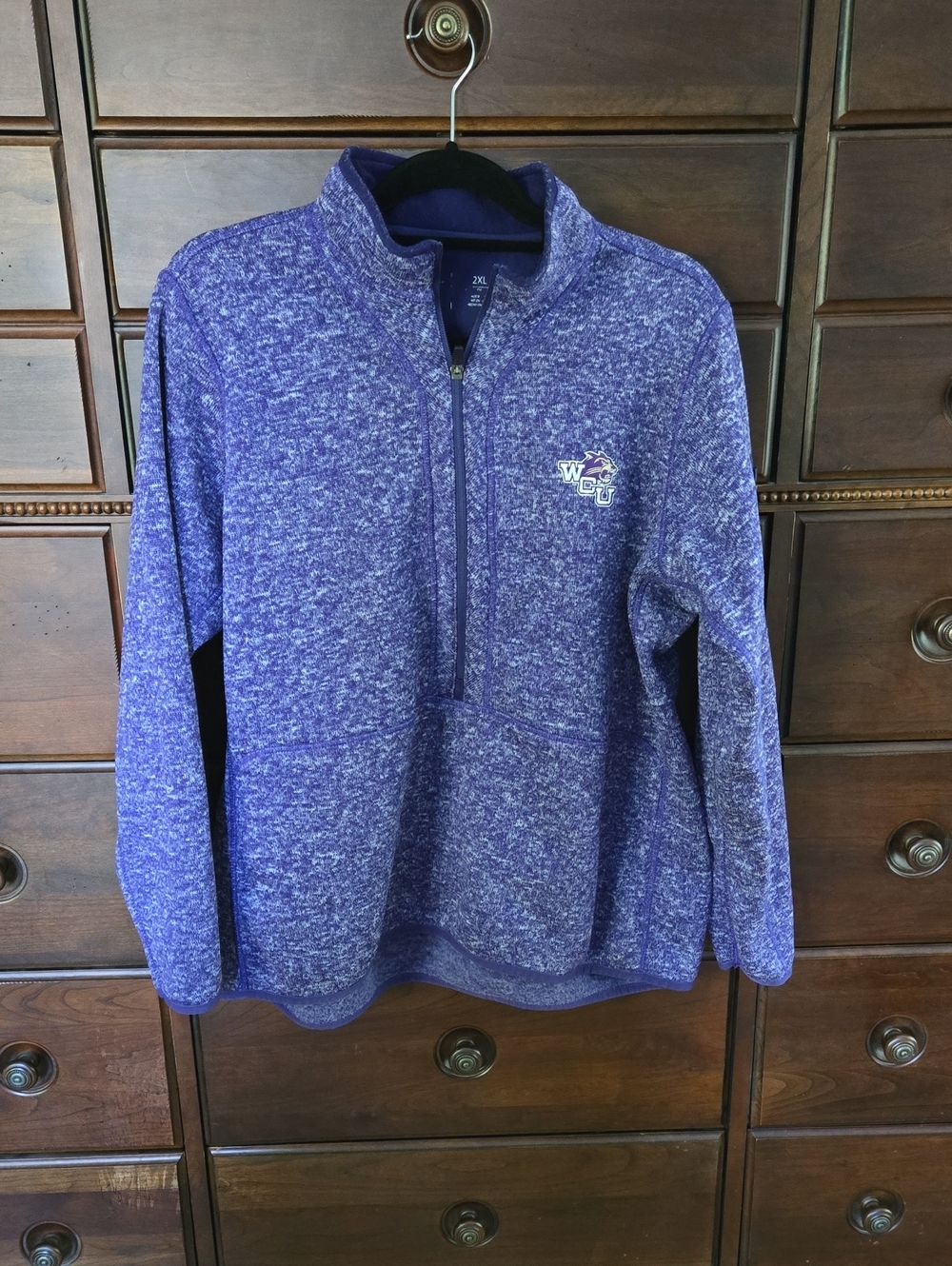 Women's Western Carolina University Purple Half-Zip Pullover Jacket Size 2X